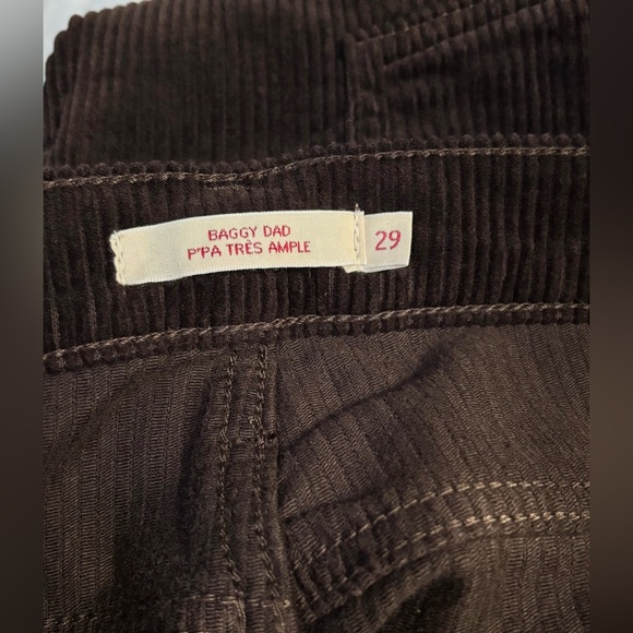 Levi’s Baggy Dad Corduroy Pants Chocolate Brown Loose Straight Leg Jeans Size 29 - Picture 13 of 16